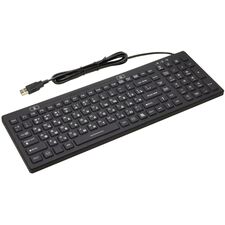Силиконовая настольная клавиатура 110 клавиш, IP68 (USB), черная  – ТА