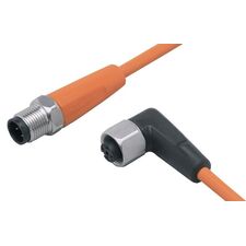 Кабель 0.6 м, M12 прямой "папа" → M12 угловой "мама" с индикацией (3×0.34 мм²), Исполнение разъема 1: прямой, Исполнение разъема 2: угловой, Длина кабеля: 0.6 м  – ТА