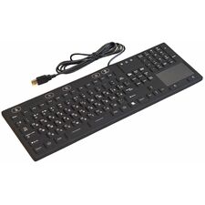 Силиконовая настольная клавиатура 113 клавиш с тачпадом, IP68 (USB), черная  – ТА