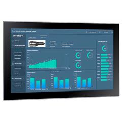 Панельный ПК 18.5" с Core i7-1255U, 5×USB, 2×COM, 3×LAN, мультитач, Диагональ экрана: 18.5", Соотношение сторон: 16:9, Сенсорный экран: ёмкостный мультисенсорный, Установленный CPU: i7-1255U, Материал передней рамки: алюминий анодир.  – ТА