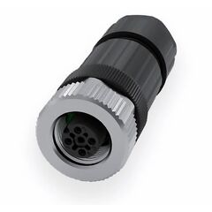 Прямой разъем M12 "мама" (5 pin, A-code) с клеммами, для кабеля Ø4…6 мм, Разъем 1: M12 гнездо, Число контактов: 5, Исполнение разъема 1: прямой, Модификация: стандарт, Электрическое подключение: кабель Ø4…6 мм  – ТА