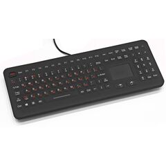 Силиконовая клавиатура 107 клав. с подсветкой и тачпадом, настольная, USB, IP68  – ТА