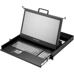 KVM-консоль AMK501, монитор 17.3", 1 вход VGA+PS2, Яркость: 300 нит, Сенсорный экран: нет, Интерфейс: VGA+PS/2, KVM-переключатель: 1 порт, Питание: 220 VAC  – ТА