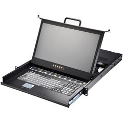 KVM-консоль AMK508, монитор 17.3", 8 портов DVI+USB, Яркость: 300 нит, Сенсорный экран: нет, Интерфейс: DVI+USB, KVM-переключатель: 8 портов, Питание: 220 VAC  – ТА