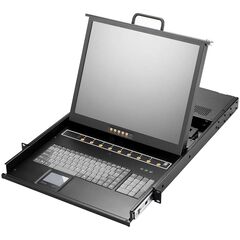 KVM-консоль AMK808, монитор 17", 8 портов VGA+USB/PS2, 24/48 VDC, Диагональ экрана: 17", Яркость: 300 нит, Сенсорный экран: нет, Интерфейс: VGA+USB, KVM-переключатель: 8 портов, Питание: 24/48 VDC  – ТА