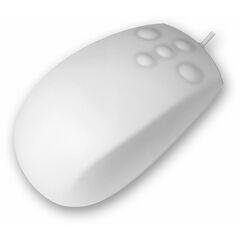 M4-WT: защищенная IP68 лазерная мышка с кнопочным скроллингом (USB), белая, Цвет: белый, Модификация: с кнопками прокрутки  – ТА