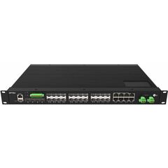 Управляемый L2 коммутатор 16×100/1000 SFP + 8×1000 SFP/TX + 4×1G/2.5G/10G SFP, −40…+80°С  – ТА