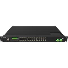 Управляемый L2 коммутатор 24TX PoE + 4×2.5G SFP, 2×48 VDC  – ТА