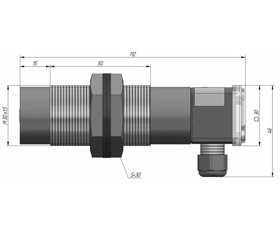 Индуктивный датчик M30×89 (Sn=15 мм), 2-пров. AC "НО", 20…250 VAC, клеммник, Тип напряжения: AC, Функция выхода: НО, Модификация: стандарт, Электрическое подключение: клеммник, Длина кабеля: 2 м, фото 4  – ТА