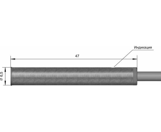 Индуктивный датчик Ø6.5×47 (Sn=1.5 мм), PNP "НО", 24 VDC, кабель 2 м, Монтажное исполнение: утапливаемое, Функция выхода: НО, Электрическое исполнение: PNP, Модификация: стандарт, Электрическое подключение: кабель, Длина кабеля: 2 м, фото 4  – ТА