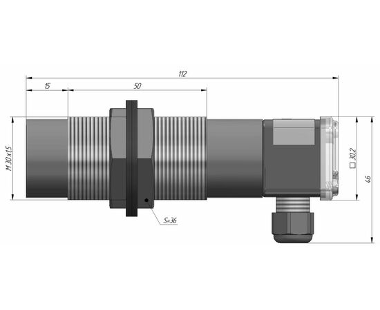Емкостный датчик M30×112 (Sn=20 мм), NPN "ИЛИ", 24 VDC, клеммник, Тип напряжения: DC, Монтажное исполнение: неутапливаемое, Функция выхода: НО+НЗ, Электрическое исполнение: NPN, Модификация: стандарт, Электрическое подключение: клеммник, фото 4  – ТА