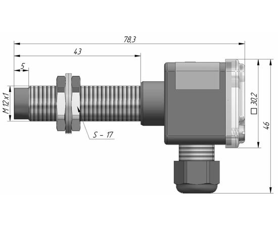 Индуктивный датчик M12×78 (Sn=4 мм), PNP "НО", 24 VDC, клеммник, Монтажное исполнение: неутапливаемое, Функция выхода: НО, Электрическое исполнение: PNP, Модификация: стандарт, Электрическое подключение: клеммник, фото 4  – ТА