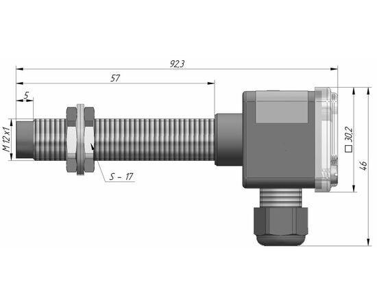 Индуктивный датчик M12×92 (Sn=4 мм), 2-пров. AC "НО", 20…250 VAC, клеммник, Тип напряжения: AC, Монтажное исполнение: неутапливаемое, Функция выхода: НО, Электрическое исполнение: 2 wire, Модификация: стандарт, Электрическое подключение: клеммник, фото 4  – ТА