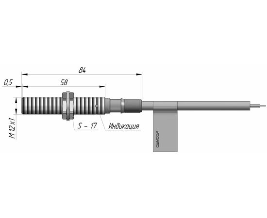 Индуктивный датчик M12×59 (Sn=2 мм), NPN "НЗ", 24 VDC, взрывозащита Ex mb IIC/IIIC, кабель 2 м со штуцером, Тип напряжения: DC, Монтажное исполнение: утапливаемое, Функция выхода: НЗ, Электрическое исполнение: NPN, Модификация: Ex, Электрическое подключение: кабель со штуцером, фото 4  – ТА