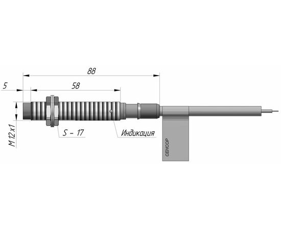 Индуктивный датчик M12×63 (Sn=4 мм), PNP "НО", 24 VDC, взрывозащита Ex mb IIC/IIIC, кабель 2 м со штуцером, Тип напряжения: DC, Монтажное исполнение: неутапливаемое, Функция выхода: НО, Электрическое исполнение: PNP, Модификация: Ex, Электрическое подключение: кабель со штуцером, фото 4  – ТА