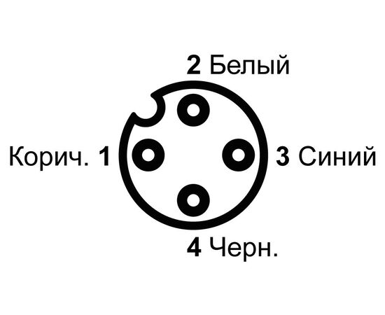 Кабель 3 м с прямым гнездом M12 (4×0.35 мм²), ПВХ, Разъем 1: M12 гнездо, Исполнение разъема 1: прямой, Длина кабеля: 3 м, фото 3  – ТА
