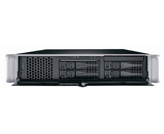 Корпус промышленного сервера 2U 19" для материнских плат ATX и Riser Card, 4 hot-swap отсека, БП 350 Вт, Цвет: черный, Комплектный блок питания: 350 Вт, фото 4  – ТА