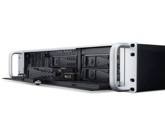 Корпус промышленного сервера 2U 19" для материнских плат ATX и Riser Card, 4 hot-swap отсека, БП 500 Вт, Цвет: черный, Комплектный блок питания: 500 Вт, фото 6  – ТА