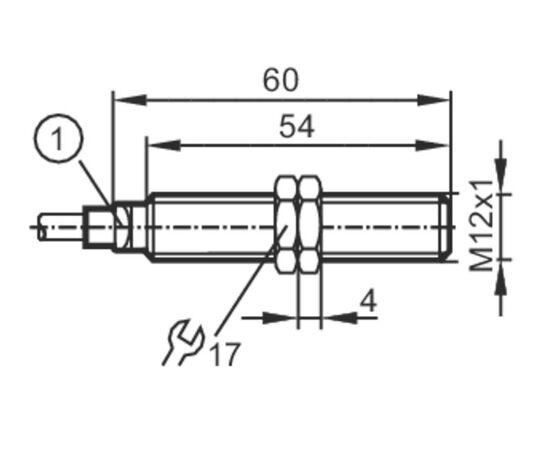 Индуктивный датчик M12×60 (Sn=4 мм), NPN "НО", 24 VDC, кабель 2 м PUR, Монтажное исполнение: утапливаемое, Функция выхода: НО, Электрическое исполнение: NPN, Электрическое подключение: кабель, Длина кабеля: 2 м, фото 4  – ТА