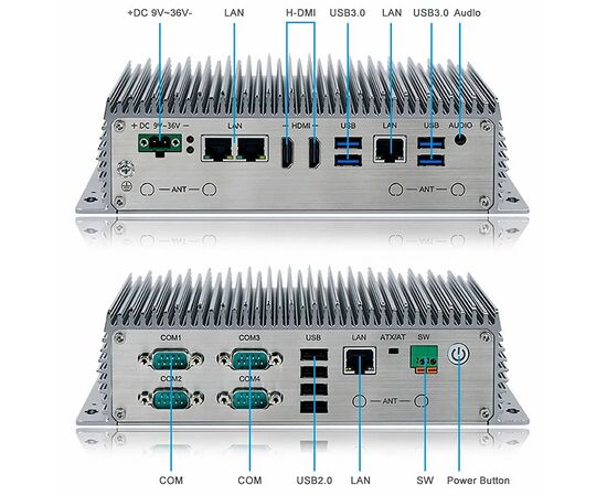 Встраиваемый промышленный компьютер с Core i7-1255U, 4×LAN, 8×USB, 4×COM, 2×HDMI, −30…+70°C, фото 6  – ТА