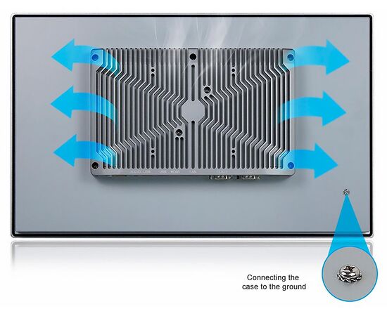 Промышленный панельный компьютер 18.5" с Core i3-8145U, 4×USB, 2×RS-232/422/485, 2×GbE LAN и мультисенсорным экраном, Диагональ экрана: 18.5", Соотношение сторон: 16:9, Сенсорный экран: ёмкостный мультисенсорный, Установленный CPU: i3-8145U, Материал передней рамки: алюминий анодир., фото 5  – ТА