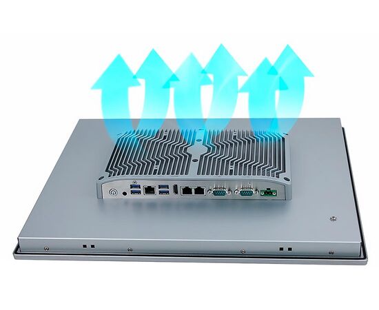 Промышленный панельный компьютер 19" с Celeron J6412, 4×USB, 2×RS-232/422/485, 3×2.5GbE LAN и мультисенсорным экраном, Диагональ экрана: 19", Соотношение сторон: 5:4, Сенсорный экран: ёмкостный мультисенсорный, Установленный CPU: Atom x6425E, Материал передней рамки: алюминий анодир., фото 6  – ТА