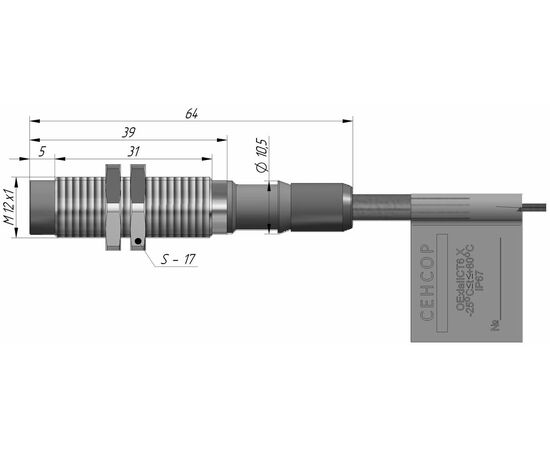 Индуктивный датчик M12×40 (Sn=4 мм), NAMUR, взрывозащита Ex ia IIC/IIIC, кабель 2 м, штуцер, нерж.сталь, Монтажное исполнение: неутапливаемое, Электрическое исполнение: NAMUR, Модификация: нерж.сталь, Электрическое подключение: кабель со штуцером, фото 4  – ТА