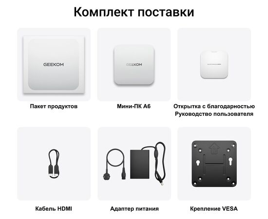 Мини ПК (неттоп) GEEKOM A6 с Ryzen™ 7 6800H, 16GB RAM / 1TB SSD, WiFi+BT, Win11 Pro, Установленный CPU: Ryzen 7 6800H, Установленное ОЗУ: 16 GB, Установленный накопитель: 1 TB M.2 NVMe 1.4, Установленная ОС: Windows 11 Pro, фото 8  – ТА