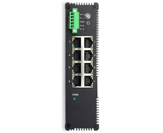 Неуправляемый промышленный коммутатор Ethernet: 8 портов 10/100TX с PoE+ (30 Вт/порт, бюджет 120 Вт), 2× 48…58 VDC, −40…+85°С, фото 4  – ТА
