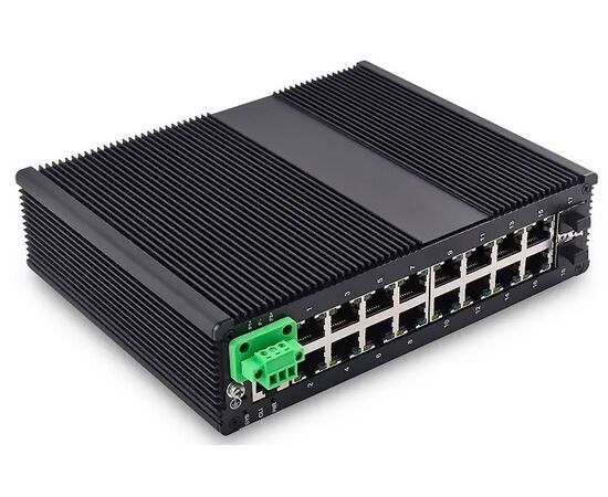 Управляемый промышленный L2 коммутатор Ethernet: 16 портов 10/100/1000TX + 2 порта 1000 SFP, 2× 10…58 VDC, −40…+85°С, фото 3  – ТА