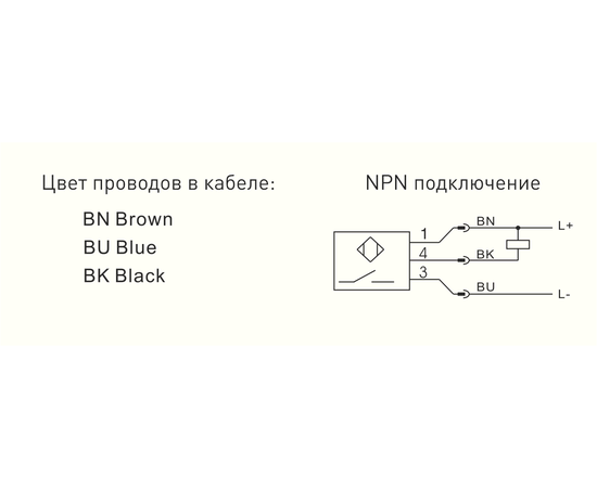 Индуктивный датчик цельнометаллический M18×54 (Sn=8 мм), NPN "НО", 24 ВDC, кабель 2 м, Типоразмер корпуса: M18, Монтажное исполнение: утапливаемое, Функция выхода: НО, Электрическое исполнение: NPN, Модификация: увеличенное Sn, фото 3  – ТА