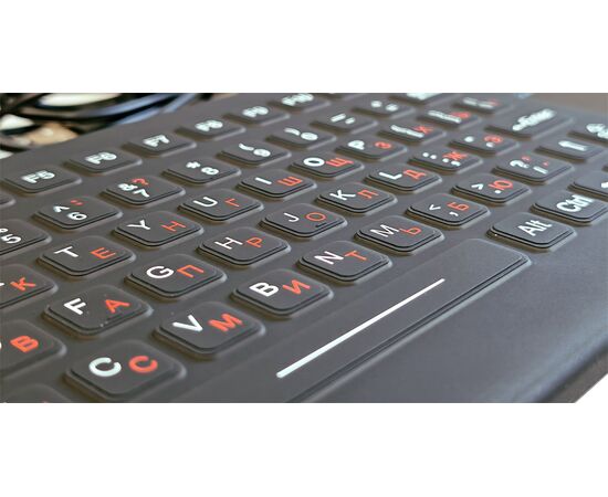 Силиконовая клавиатура 107 клав. с тачпадом, без подсветки, настольная, USB, IP68, фото 4  – ТА