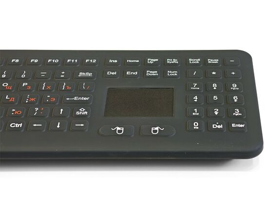 Силиконовая клавиатура 107 клав. с подсветкой и тачпадом, настольная, USB, IP68, фото 5  – ТА