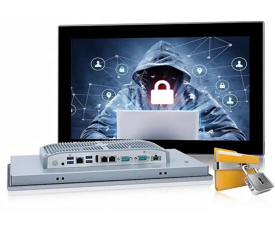 Промышленный панельный компьютер 15.6" с Processor N97, 4×USB, 2×RS-232/422/485, 3×2.5GbE LAN и мультисенсорным экраном, Диагональ экрана: 15.6", Соотношение сторон: 16:9, Сенсорный экран: ёмкостный мультисенсорный, Установленный CPU: Processor N97, Материал передней рамки: алюминий анодир., фото 6  – ТА