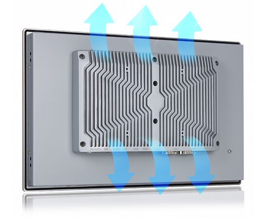Промышленный панельный компьютер 15.6" с Celeron J1900, 4×USB, 2×RS-232/422/485, 2×GbE LAN и мультисенсорным экраном, Диагональ экрана: 15.6", Соотношение сторон: 16:9, Сенсорный экран: ёмкостный мультисенсорный, Установленный CPU: Celeron J1900, Материал передней рамки: алюминий анодир., фото 3  – ТА