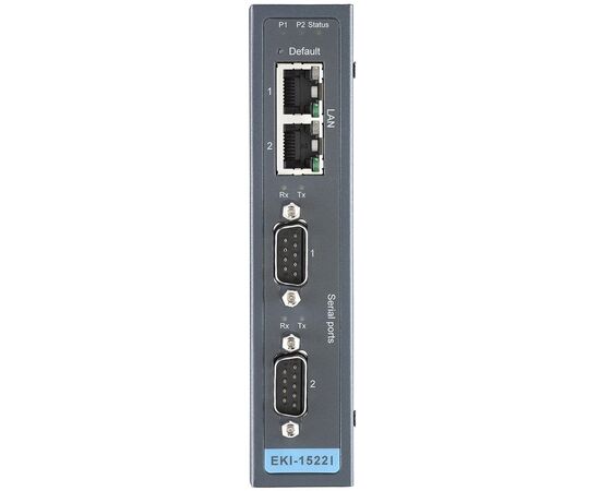 Сервер COM-портов для Ethernet: 2 порта RS-232/422/485 (DB9), 2 порта 10/100TX (RJ45), питание 12…48 ВDC, −40…+75°C, Всего COM-портов: 2, Разъемы COM-портов: DB9, Тип портов: RS-232/422/485, Вход: 12…48 VDC, Модификация: на DIN-рейку, Рабочая температура: -40…+80°C, фото 3  – ТА