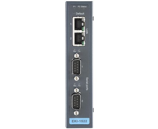 Сервер COM-портов для Ethernet: 2 порта RS-232/422/485 (DB9), 2 порта 10/100TX (RJ45), питание 12…48 ВDC, Всего COM-портов: 2, Разъемы COM-портов: DB9, Тип портов: RS-232/422/485, Вход: 12…48 VDC, Модификация: на DIN-рейку, Рабочая температура: -10…+60°C, фото 3  – ТА