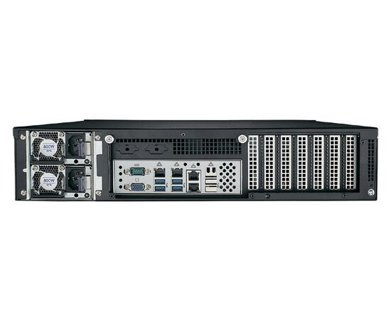 Корпус промышленного сервера 2U 19" для материнских плат ATX, 8 hot-swap отсеков HDD/SSD, резервированный БП 800 Вт, Всего слотов: 7, Цвет: черный, Комплектный блок питания: 800 Вт 1+1, фото 3  – ТА