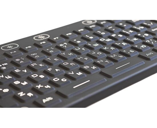 Силиконовая настольная клавиатура 113 клавиш с тачпадом, IP68 (USB), черная, фото 3  – ТА
