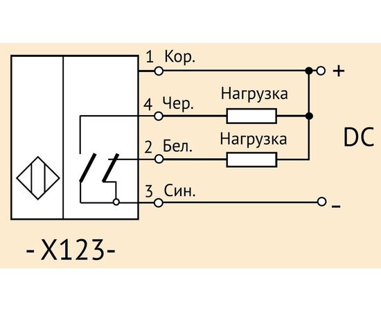 Индуктивный датчик цельнометаллический M18×72 (S=8 мм), NPN "НО+НЗ", разъем M12, Типоразмер корпуса: M18, Монтажное исполнение: неутапливаемое, Функция выхода: НО+НЗ, Электрическое исполнение: NPN, Электрическое подключение: разъем M12, фото 3  – ТА