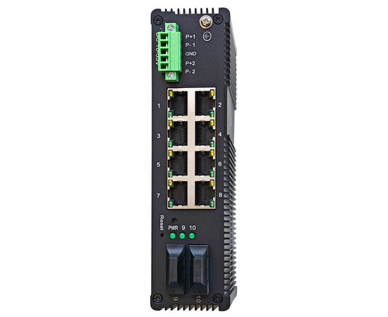 Промышленный smart-коммутатор Ethernet: 8 портов 10/100/1000TX + 2 порта 100/1000 SM 20км SC, 2× 10…55 VDC, −40…+85°С, фото 5  – ТА