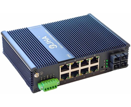 Промышленный smart-коммутатор Ethernet: 8 портов 10/100/1000TX + 2 порта 100/1000 SM 20км SC, 2× 10…55 VDC, −40…+85°С, фото 3  – ТА