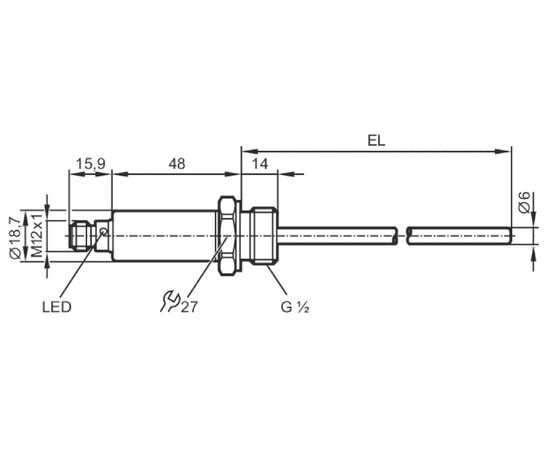 Датчик температуры Ø6×136 мм, −50…+150°С (настр. 0…+100°С), 4…20 мА, фото 4  – ТА