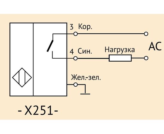 Индуктивный датчик M12×60 (Sn=2 мм), 2-пров. AC "НО", 20…250 VAC, кабель 2 м, фото 3  – ТА