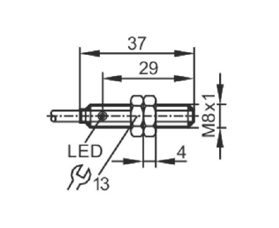 Индуктивный датчик M8×37 (Sn=2 мм), NPN "НО", 24 VDC, кабель 2 м, фото 4  – ТА