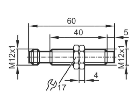 Индуктивный датчик M12×60 (Sn=4 мм), NPN "НО", разъем M12, фото 4  – ТА