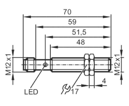 Индуктивный датчик M12×70 (Sn=2 мм), PNP "НО", разъем M12, фото 5  – ТА
