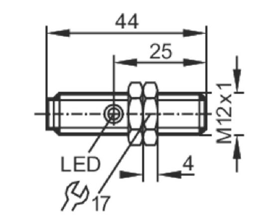 Индуктивный датчик M12×44 (Sn=2 мм), PNP "НО", разъем M12, фото 4  – ТА