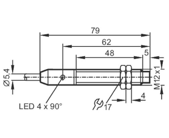Индуктивный датчик M12×79 (Sn=7 мм), PNP/NPN "НО", кабель 6 м, фото 4  – ТА