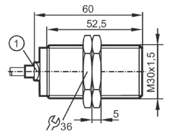 Индуктивный датчик M30×60 (Sn=15 мм), NPN "НО", 24 VDC, кабель 2 м PUR, фото 4  – ТА